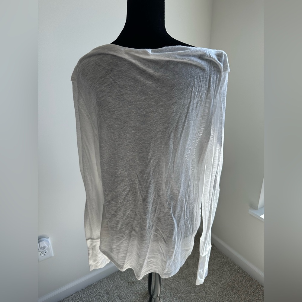 Women’s Free People Kimmi Cotton Blend White Long Sleeve Top - Picture 3 of 5